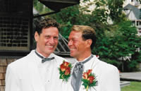 Deni Daviau (HIV-) and husband Bradford McIntyre (HIV+ since 1984) were married on June 2, 2001. Their wedding took place at St. Johns United Church in Vancouver, B.C., with family and friends.