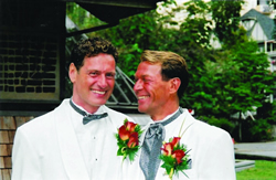 Deni Daviau (HIV-) and husband Bradford McIntyre (HIV+ since 1984) were married on June 2, 2001.