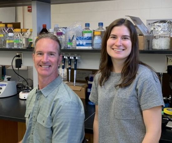 Illinois microbiology professor Collin Kieffer and PhD student Alexandra Blanco - Credit: University of Illinois