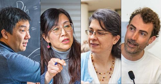 Fred Hutch investigators (left to right) Drs. Bo Zhang, Yunda Huang, Maria Lemos and Karsten Eichholz recently received prestigious NIH awards that will sustain large, multi-year investigations of biomarkers of vaccine efficacy, the effects of PrEP on antibody pharmacokinetics and the cells that harbor HIV.
Fred Hutch file photos