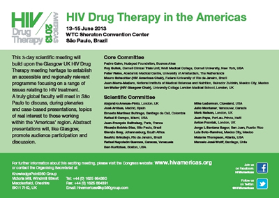 Poster: HIV Drug Therapy in the Americas 2013 - www.hivamericas.org