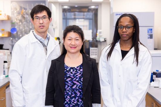 Lichong Yan, Grace Chen, and Prisca Obi. Photo by Allie Barton