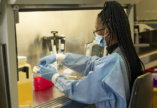 Scientist working at NICD, Johannesburg. Credit: IAVI