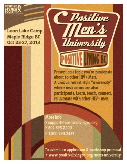 Poster: Positive Men's University - www.positivelivingbc.org