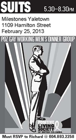 SUITS - POZ GAY WORKING MENS DINNER GROUP - www.positivelivingbc.org