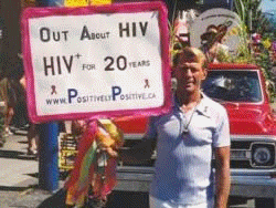 Photo Slideshow: Bradford McIntyre, HIV+ for 20 years at the time,is Out About HIV, in the Vancouver Pride Parade, 2004.