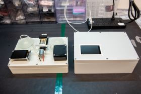 The prototype HIV detection device developed Chang Liu.
