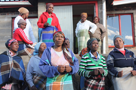 A community health worker providing HIV care in Lesotho